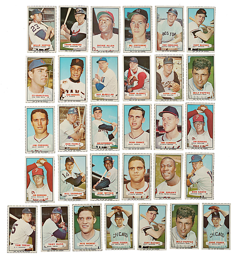 1966 Bazooka Partial Set (31/48) Including Roberto Clemente, Hank Aaron, and Don Drysdale
