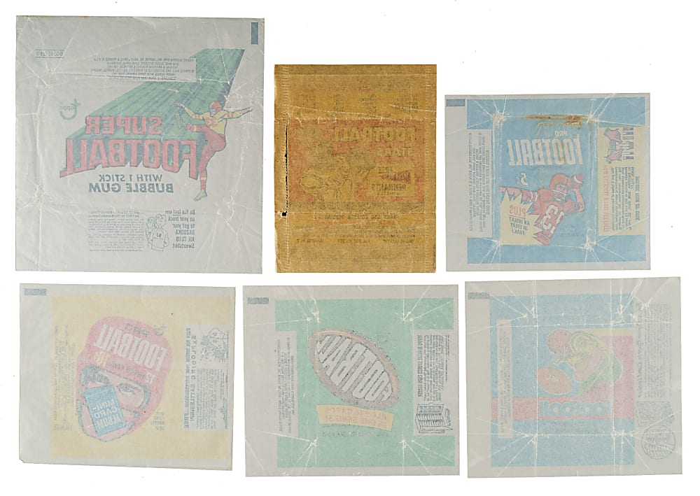 1961 to 1979 Topps and Nu-Card Football Wrapper Collection (6)