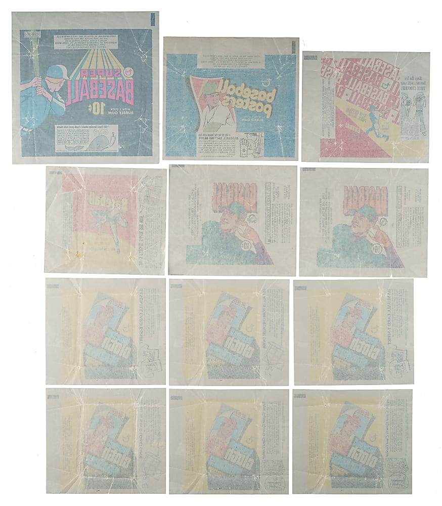 1970 to 1977 Topps and O-Pee-Chee Wrapper Collection (12)