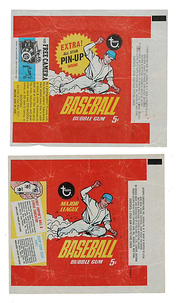 1967 Topps Five-Cent Wrapper Pair