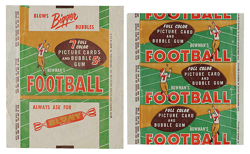 1954 Bowman Football Wrapper Pair