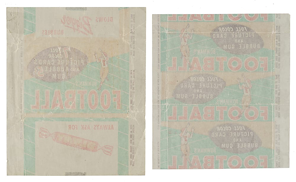 1954 Bowman Football Wrapper Pair
