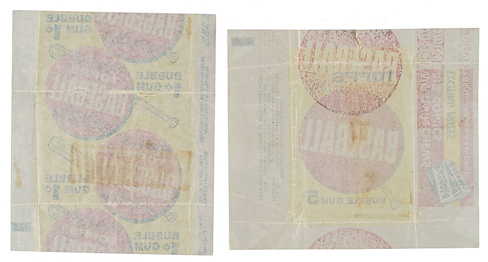 1963 Topps Five-Cent and One-Cent Wrapper Pair