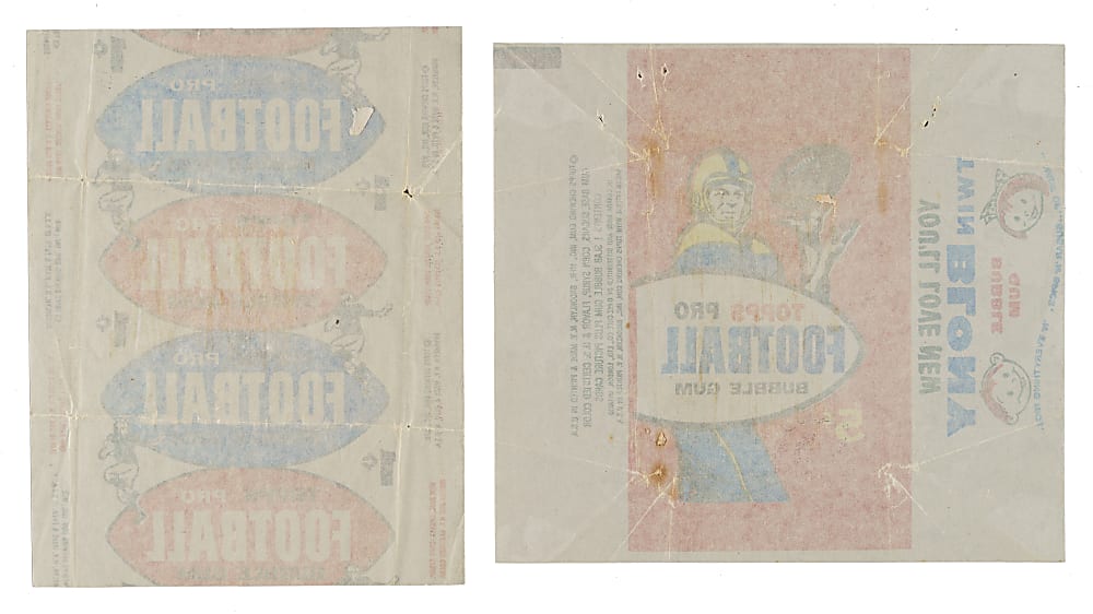 1957 Topps Football Five-Cent and One-Cent Wrapper Pair