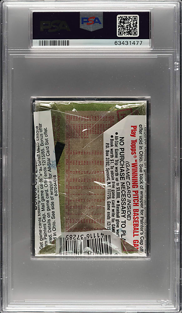 1985 Topps Unopened Cello Pack PSA MINT 9 - Nolan Ryan on Top