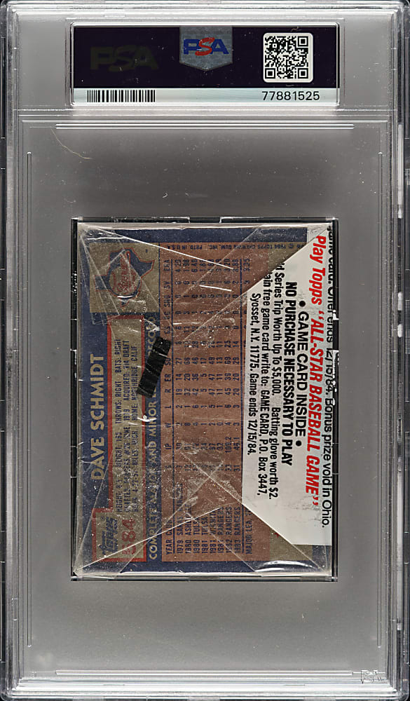 1984 Topps Unopened Cello Pack PSA NM-MT 8 - Nolan Ryan on Top