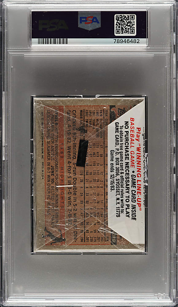 1983 Topps Unopened Cello Pack PSA GEM MINT 10 - Nolan Ryan Super Veteran on Top