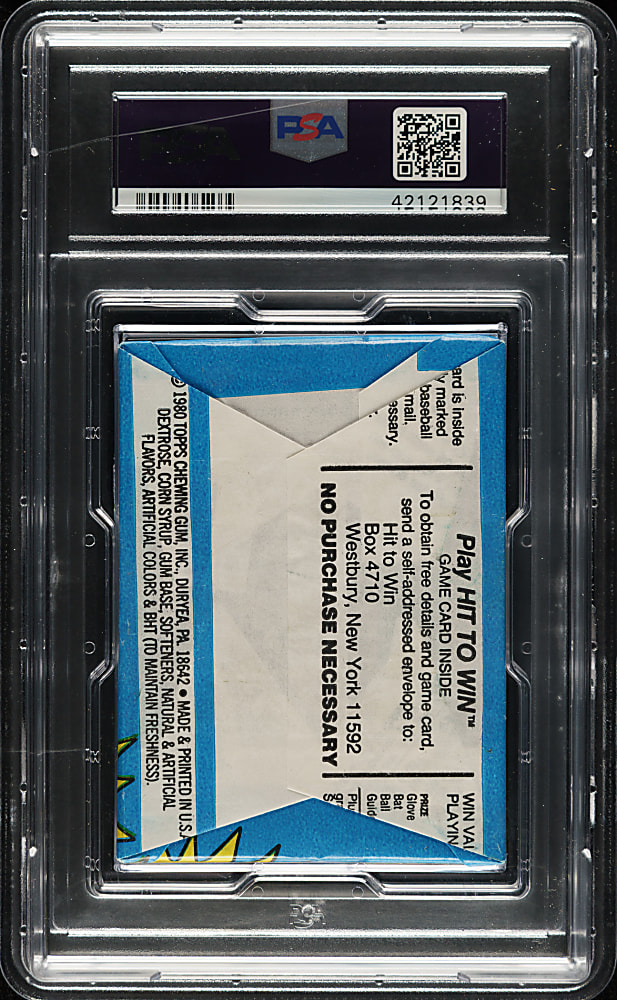 1980 Topps Unopened Wax Pack PSA NM-MT 8