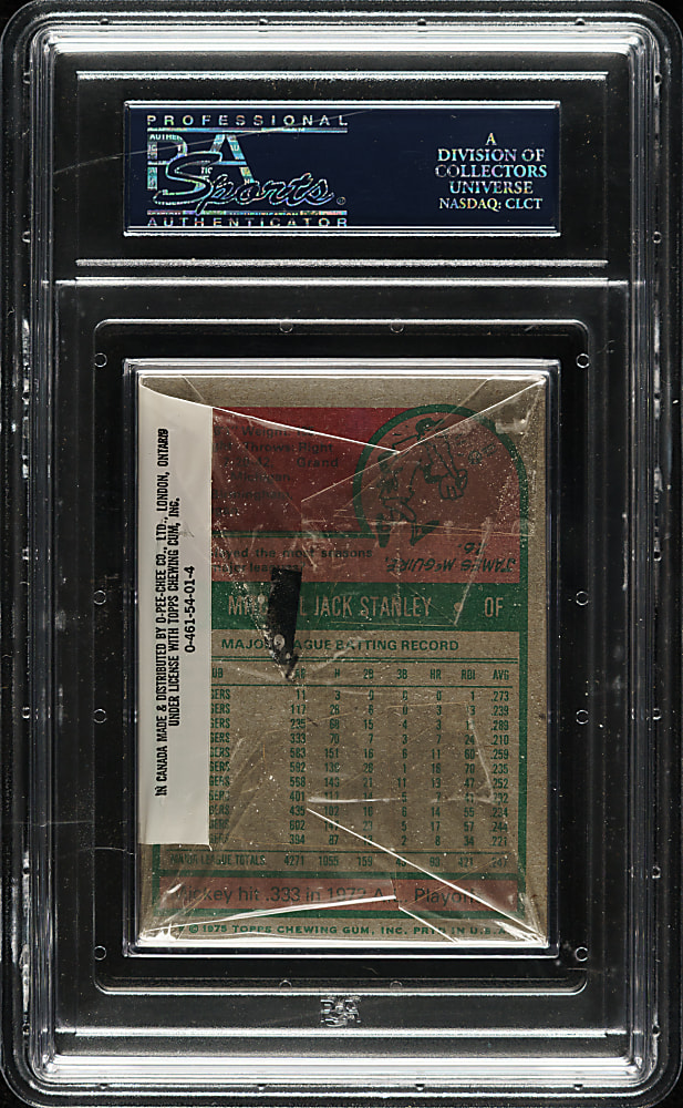 1975 Topps Unopened Cello Pack PSA MINT 9