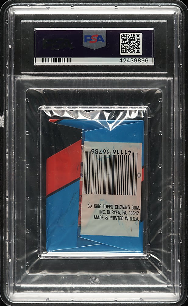 1986 Topps Major League Leaders Unopened Cello Pack PSA GEM MINT 10 - Don Mattingly on Back