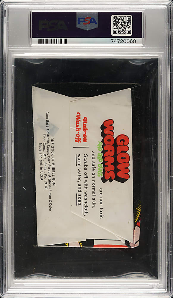 1971 Fleer "Magic Glow Worms and Bed Bugs" Unopened Wax Pack PSA NM-MT 8