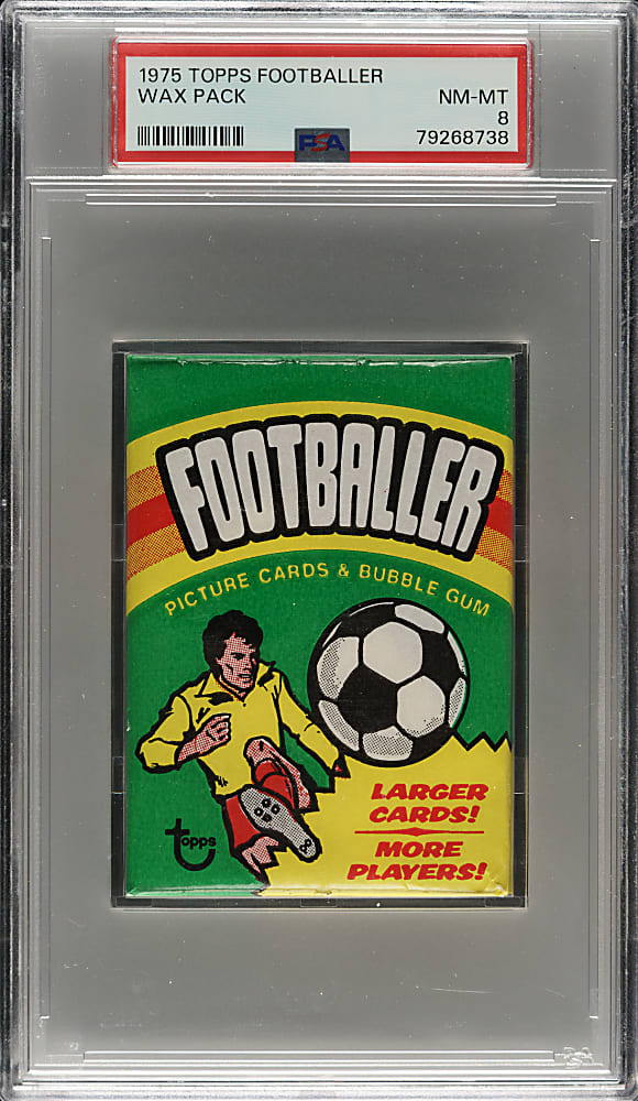 1975 Topps Footballer Unopened Wax Pack PSA NM-MT 8