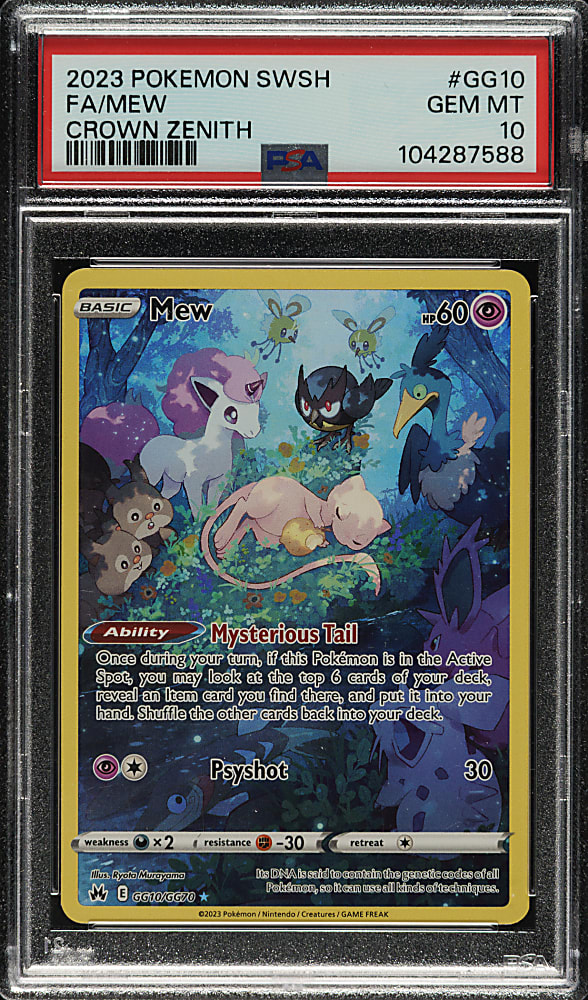 2023 Pokemon Sword & Shield Crown Zenith #GG10 Mew Galarian Gallery Full Art PSA GEM MINT 10