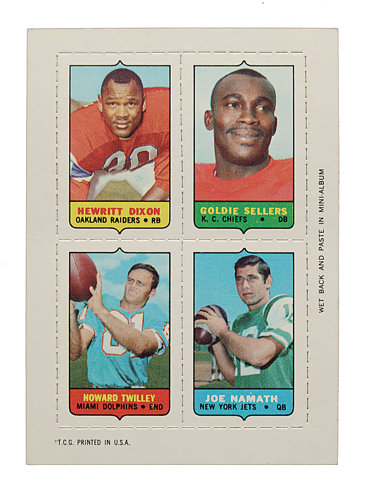 1969 Topps Football 4-in-1 Partial Set (42/66)
