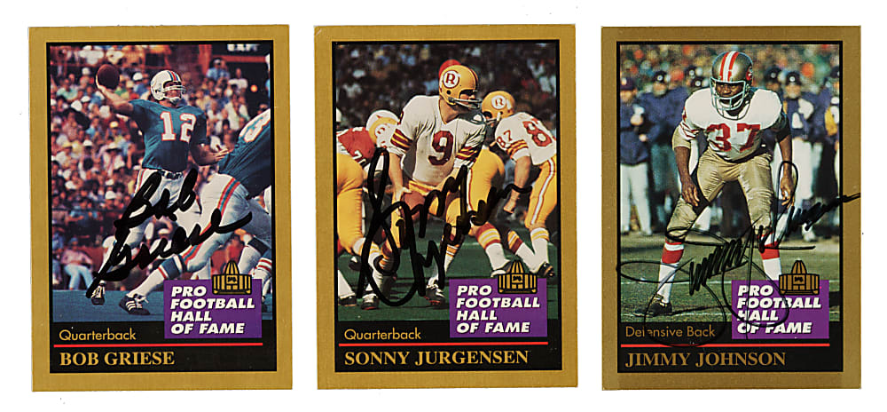 Signed 1990 Swell and 1991 Enor Pro Football Hall of Fame Collection (56) Including Jurgensen, Ditka, and Greene