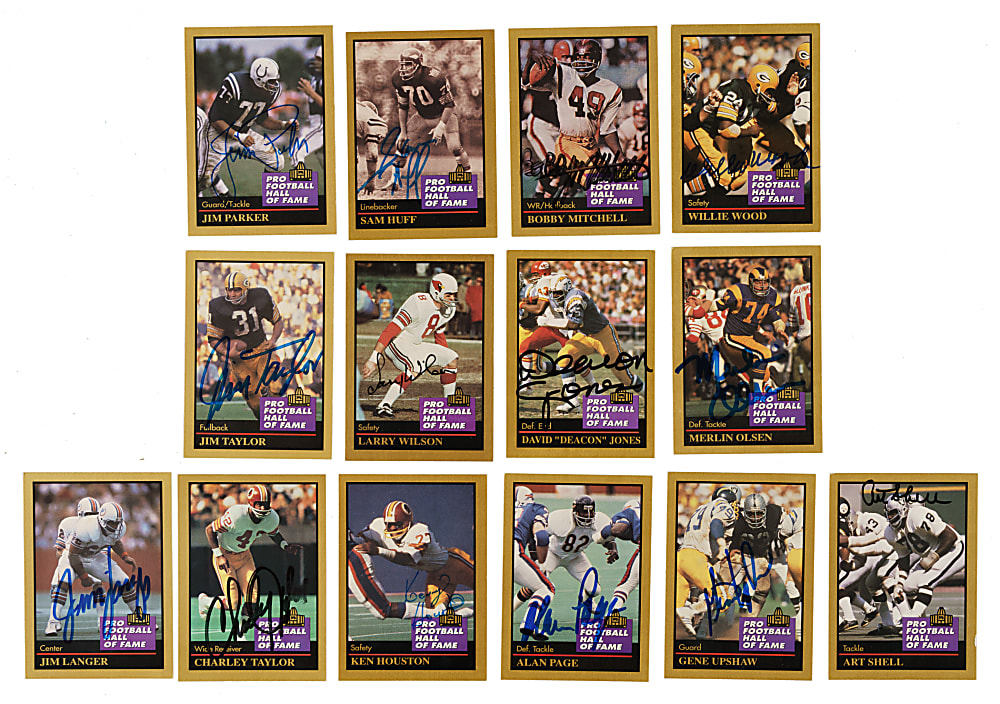 Signed 1990 Swell and 1991 Enor Pro Football Hall of Fame Collection (56) Including Jurgensen, Ditka, and Greene