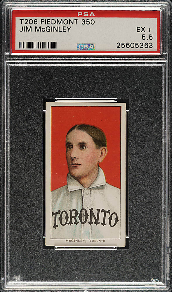 1909-1911 T206 White Border Jim McGinley PSA EX+ 5.5
