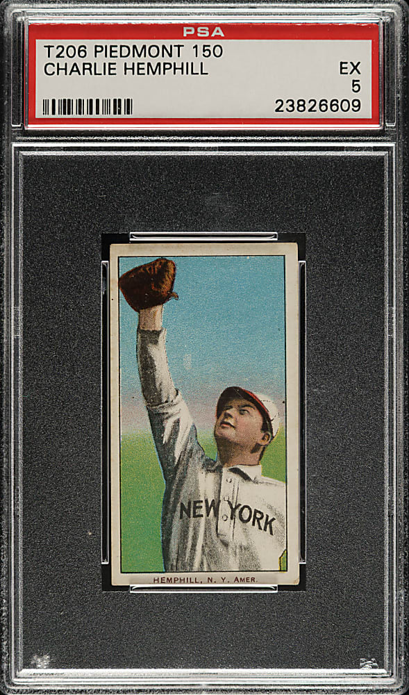1909-1911 T206 White Border Charlie Hemphill PSA EX 5