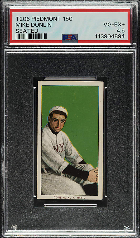1909-1911 T206 White Border Mike Donlin Seated PSA VG-EX+ 4.5