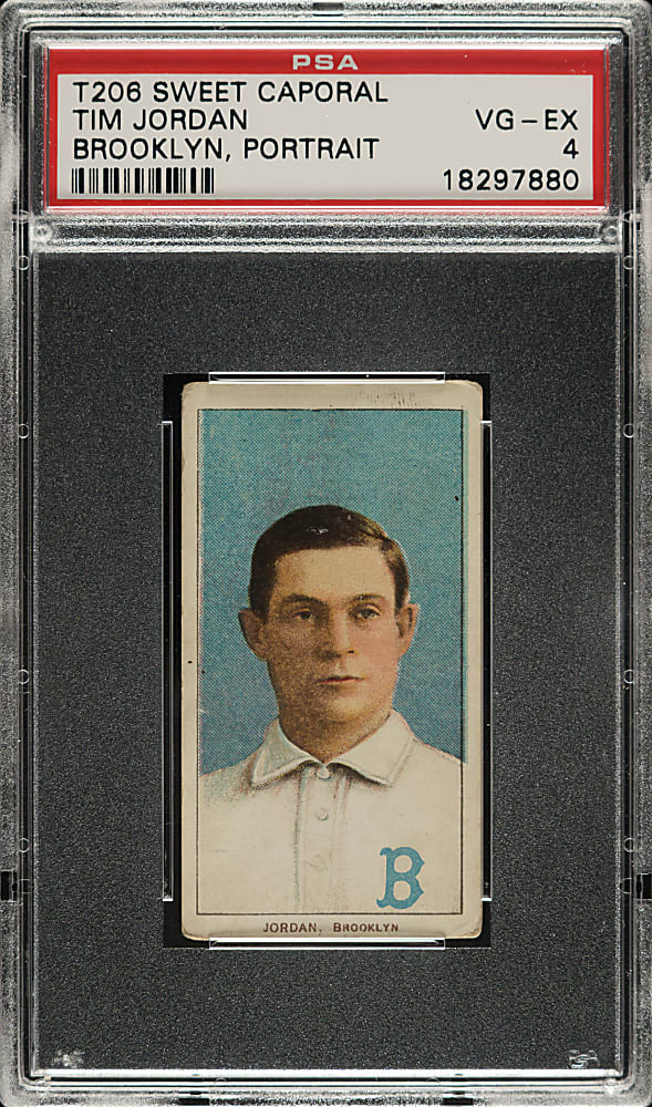 1909-1911 T206 White Border Tim Jordan Portrait PSA VG-EX 4