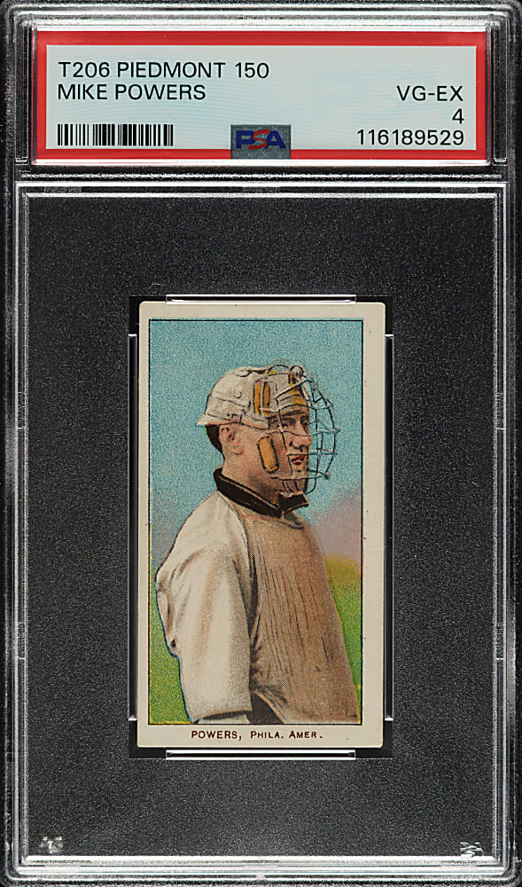 1909-1911 T206 White Border Mike Powers PSA VG-EX 4