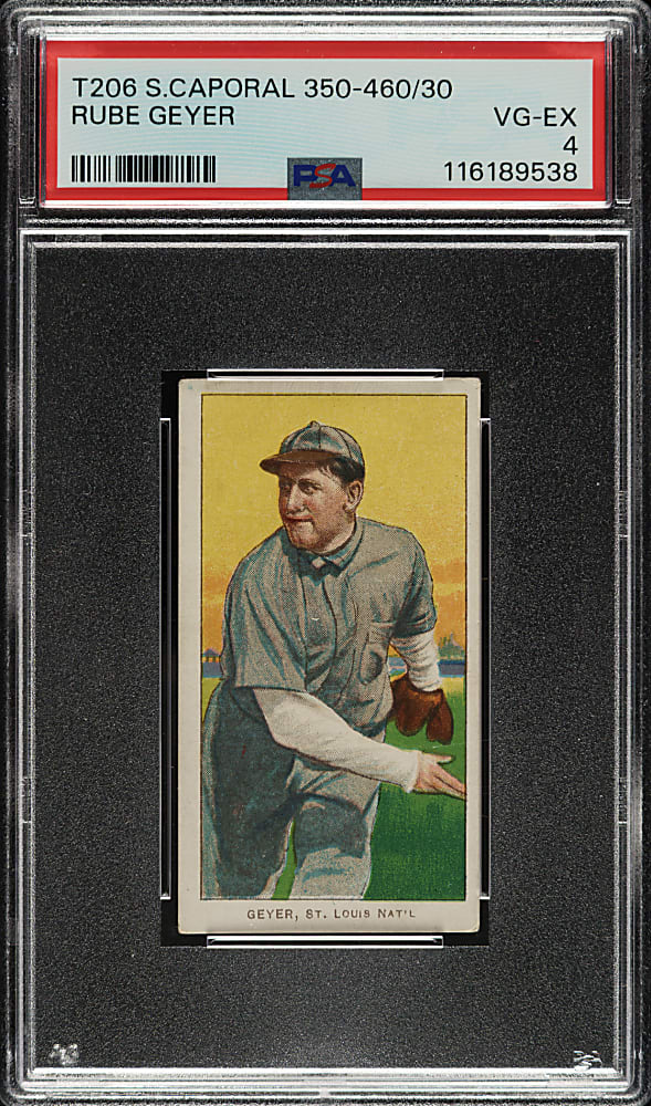 1909-1911 T206 White Border Rube Geyer PSA VG-EX 4
