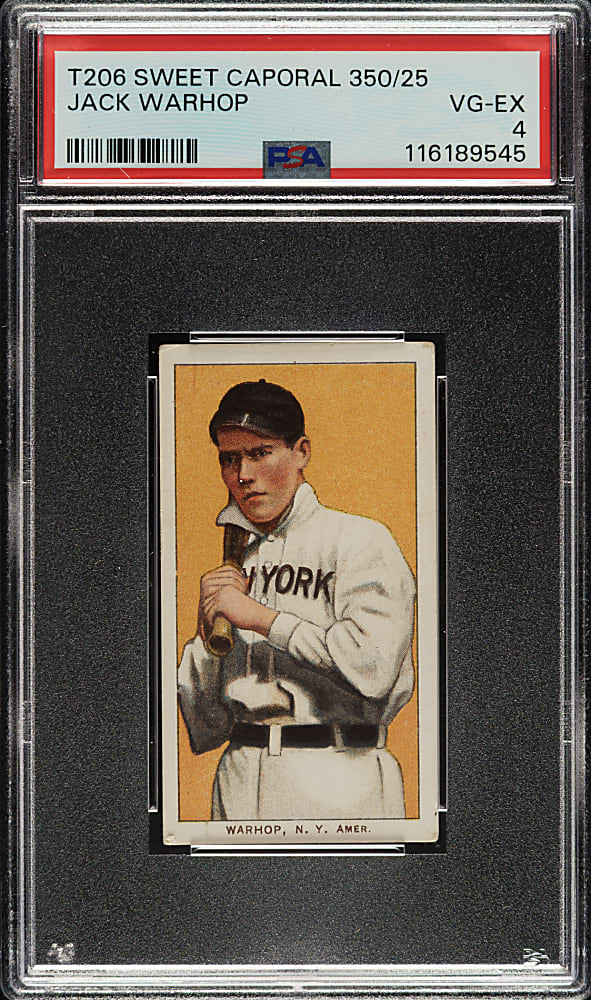 1909-1911 T206 White Border Jack Warhop PSA VG-EX 4