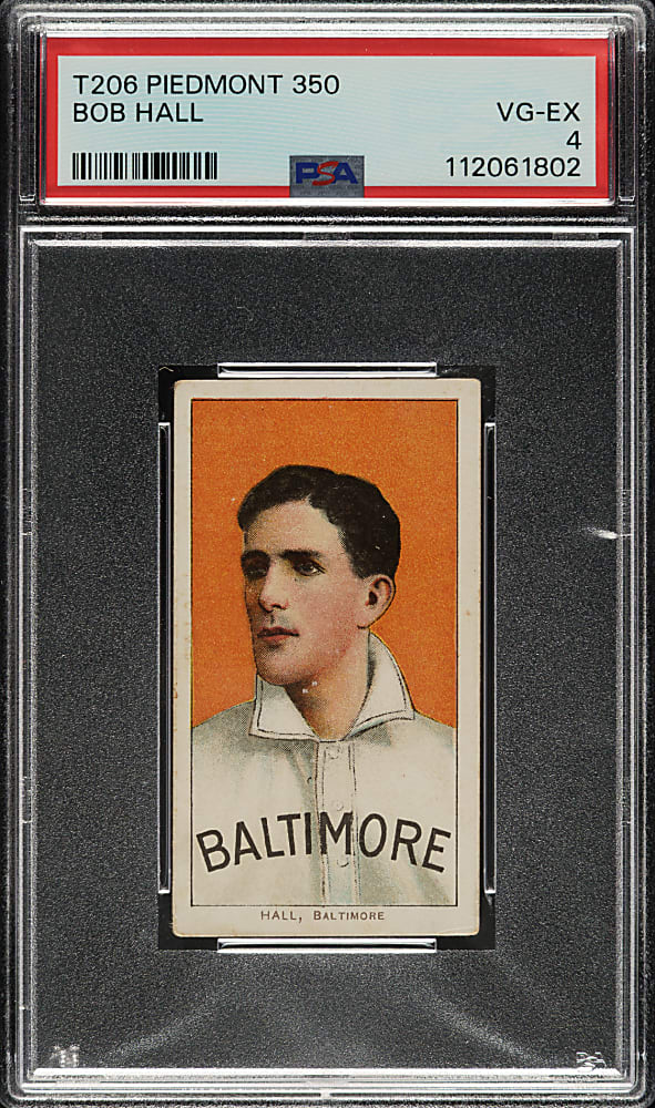 1909-1911 T206 White Border Bob Hall PSA VG-EX 4