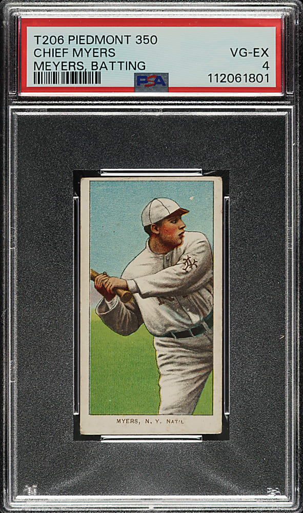 1909-1911 T206 White Border Chief Myers Batting PSA VG-EX 4