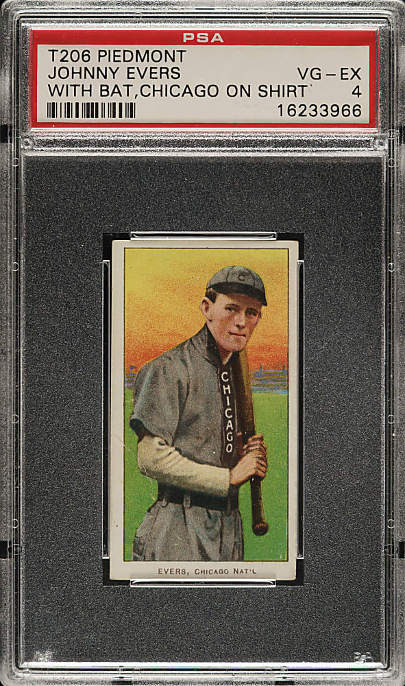 1909-1911 T206 White Border Johnny Evers with Bat, Chicago on Shirt PSA VG-EX 4