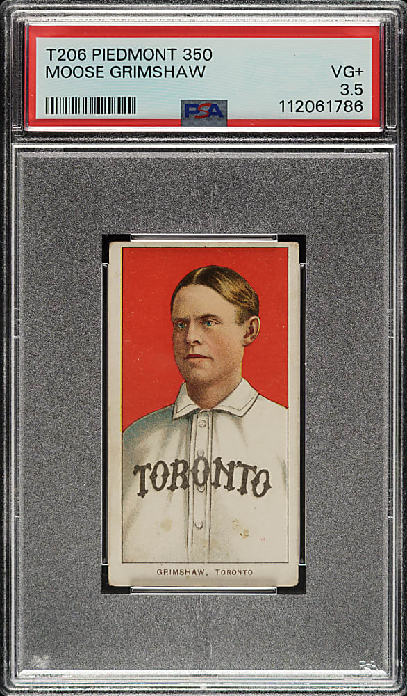 1909-1911 T206 White Border Moose Grimshaw PSA VG+ 3.5