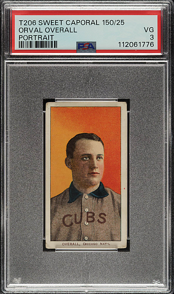 1909-1911 T206 White Border Orval Overall Portrait PSA VG 3