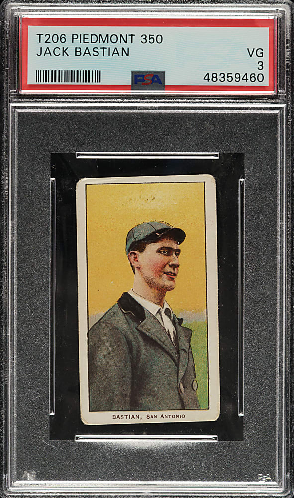1909-1911 T206 White Border Jack Bastian Southern Leaguer PSA VG 3