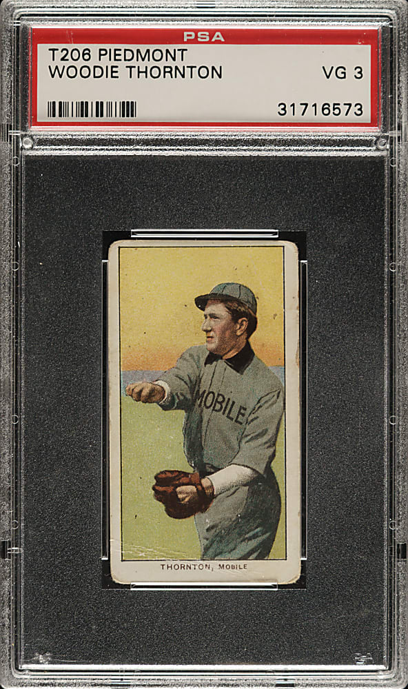 1909-1911 T206 White Border Woodie Thornton Southern Leaguer PSA VG 3
