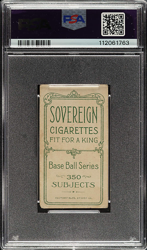 1909-1911 T206 White Border Peter Cassidy PSA GOOD 2 - Sovereign 350 Back