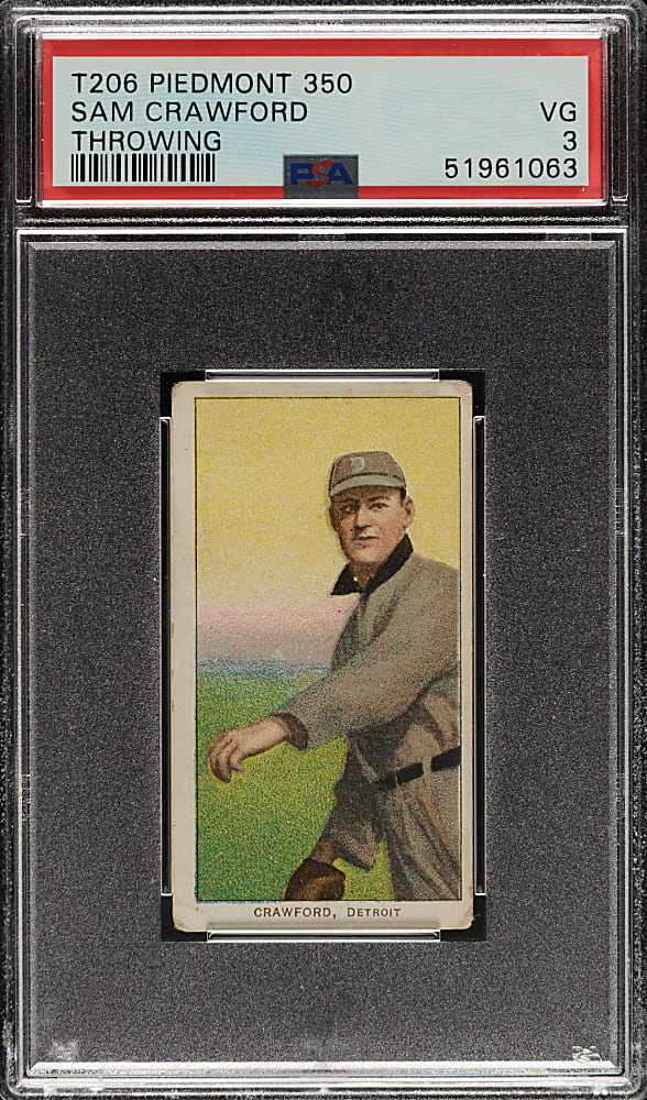 1909-1911 T206 White Border Crawford Throwing PSA VG 3