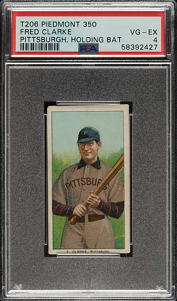 1909-1911 T206 White Border Fred Clarke Holding Bat PSA VG-EX 4