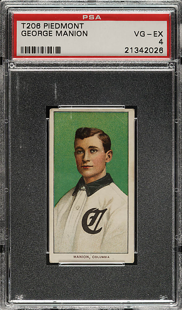 1909-1911 T206 White Border George Manion Southern Leaguer PSA VG-EX 4