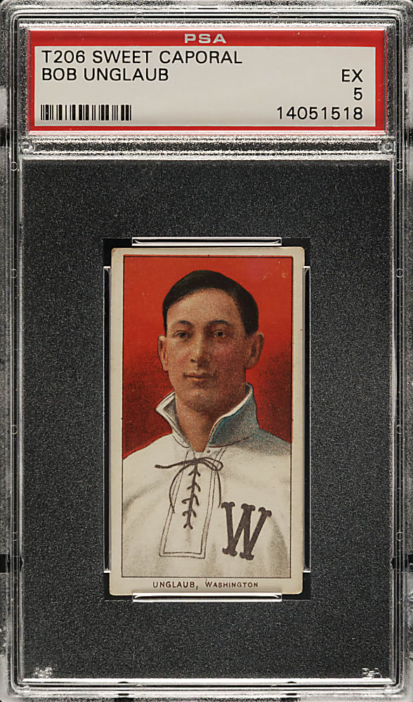 1909-1911 T206 White Border Bob Unglaub PSA EX 5