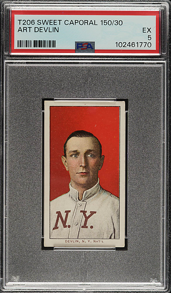 1909-1911 T206 White Border Art Devlin PSA EX 5