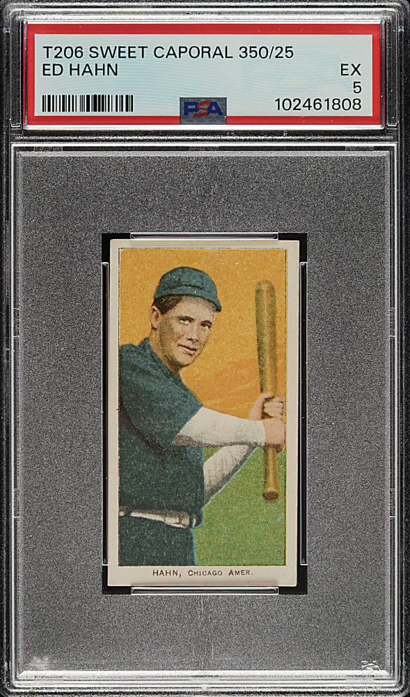 1909-1911 T206 White Border Ed Hahn PSA EX 5