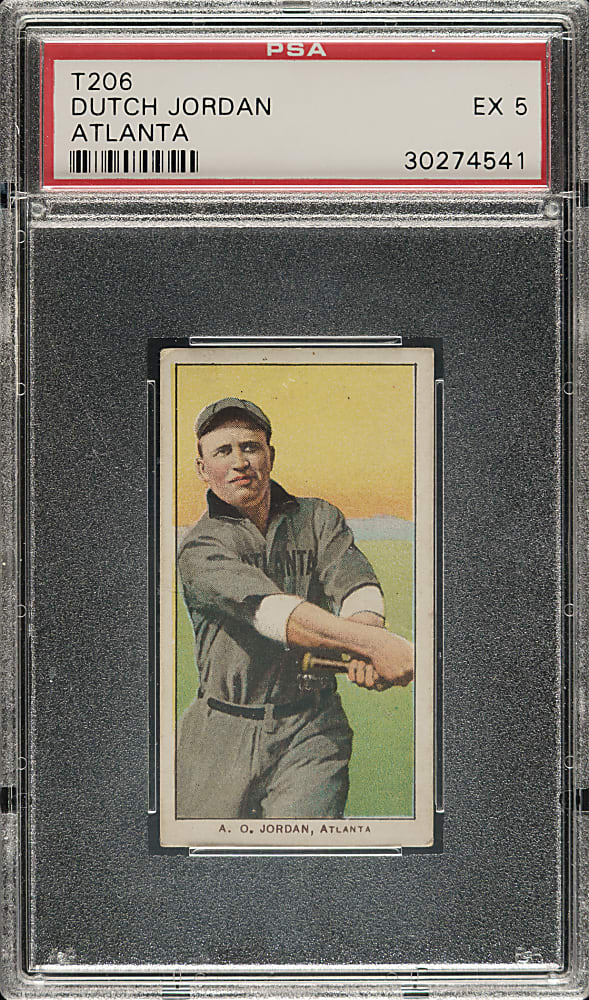 1909-1911 T206 White Border Dutch Jordan Southern Leaguer PSA EX 5