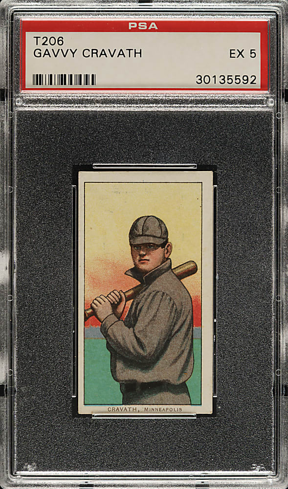 1909-1911 T206 White Border Gavvy Cravath PSA EX 5