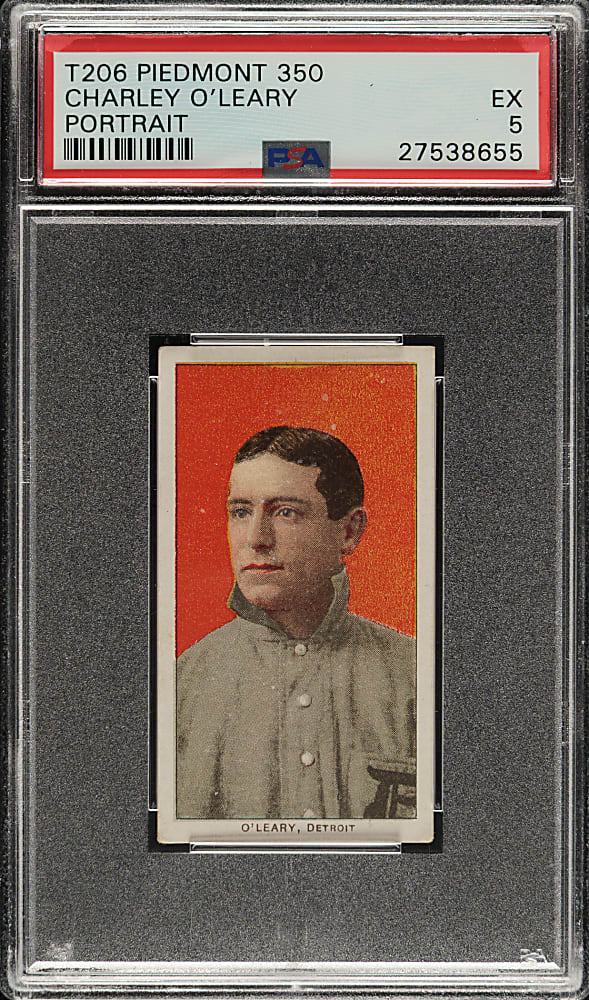 1909-1911 T206 White Border Charley O'Leary Portrait PSA EX 5