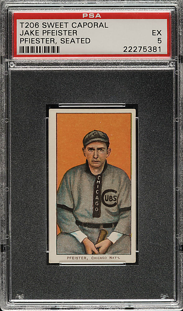 1909-1911 T206 White Border Jake Pfeister Seated PSA EX 5