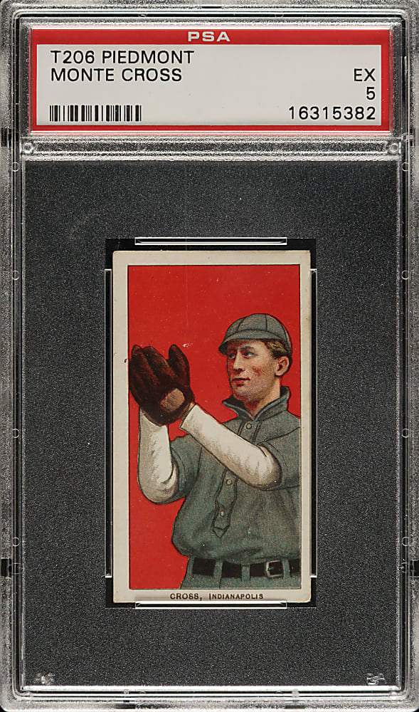 1909-1911 T206 White Border Monte Cross PSA EX 5