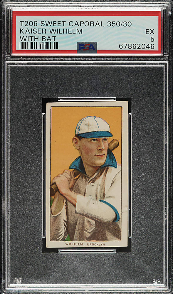 1909-1911 T206 White Border Kaiser Wilhelm with Bat PSA EX 5