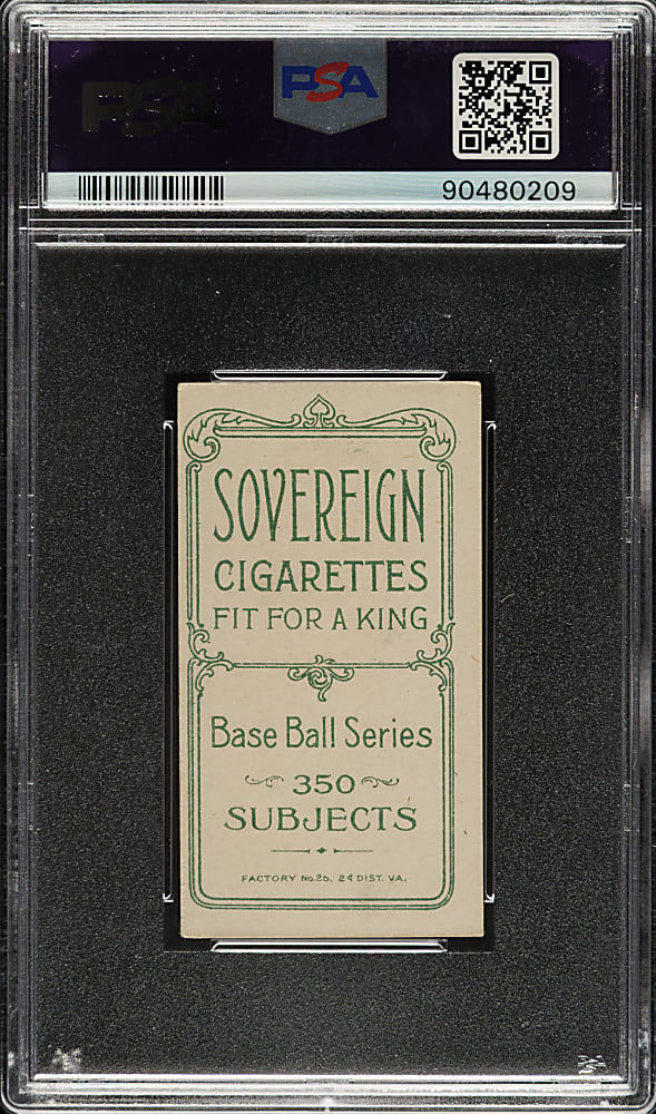 1909-1911 T206 White Border Jack Barry PSA EX 5 - Sovereign 350 Back