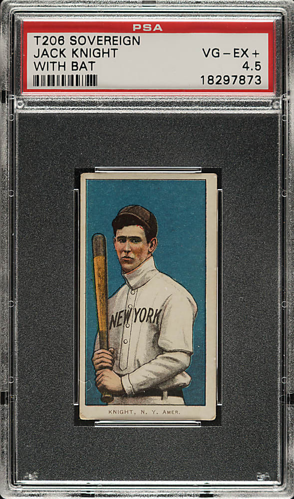 1909-1911 T206 White Border Jack Knight with Bat PSA VG-EX+ 4.5 - Sovereign 350 Back