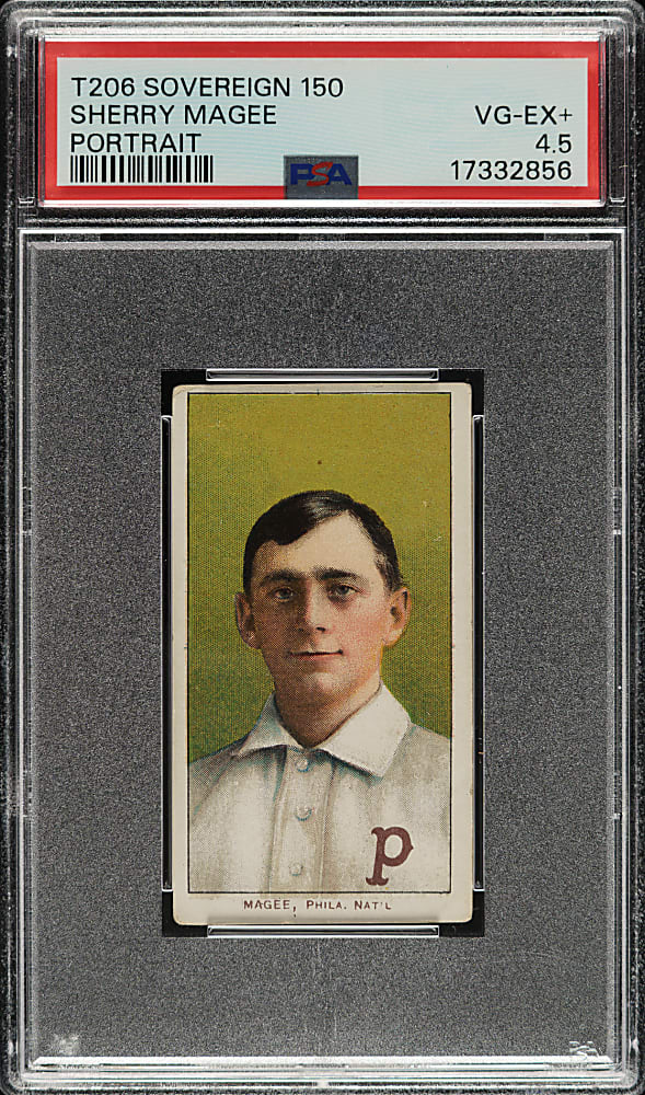1909-1911 T206 White Border Sherry Magee Portrait PSA VG-EX+ 4.5 - Sovereign 150 Back